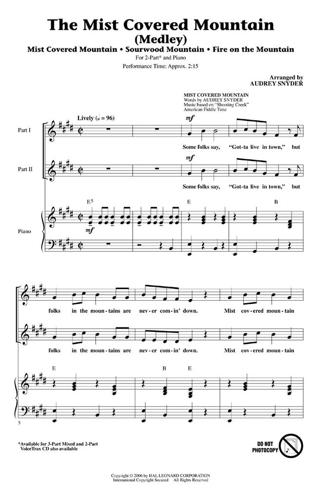 The Mist Covered Mountain (Medley) - 2-Part